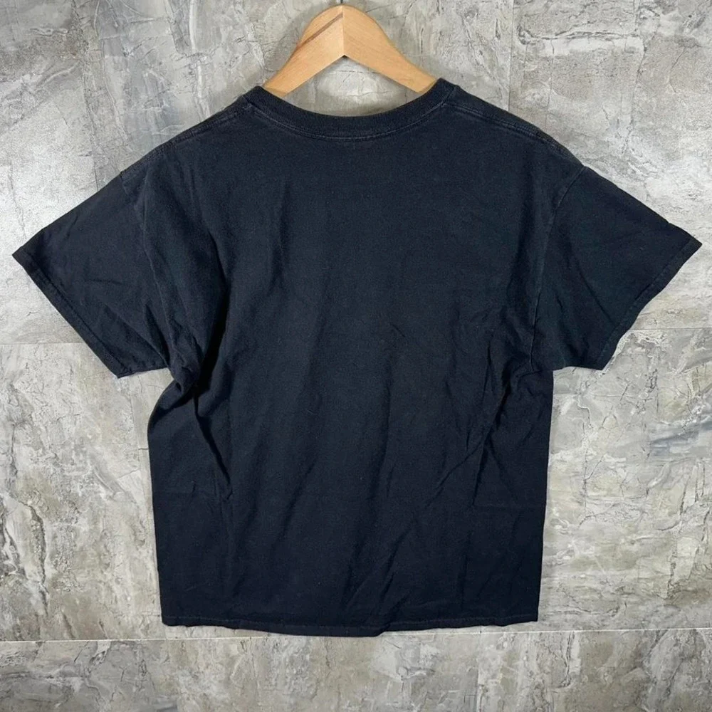 Y2K Black "Do I Look Like I Care?" skeleton tee shirt Size Large - Picture 5 of 7